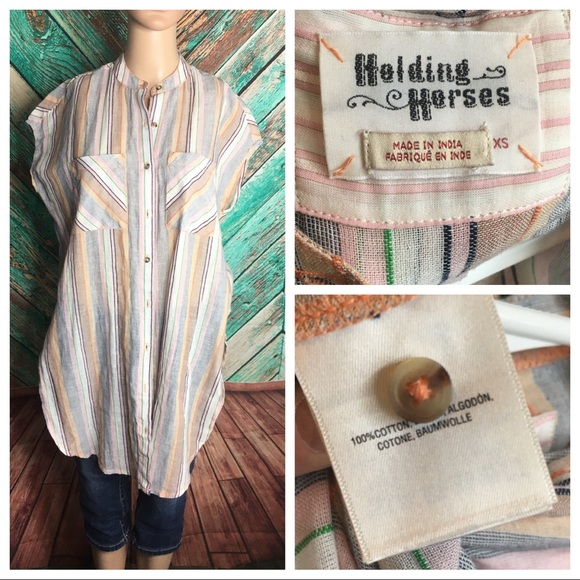 Anthropologie Holding Horses Striped Meridia Tunic - Picture 4 of 6